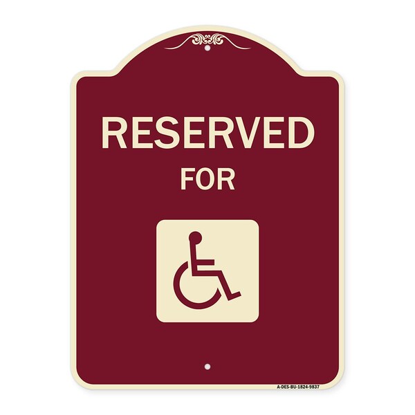 Signmission Designer Series-Graphic Handicapped Reserved Burgungy, 24" x 18", BU-1824-9837 A-DES-BU-1824-9837 - main